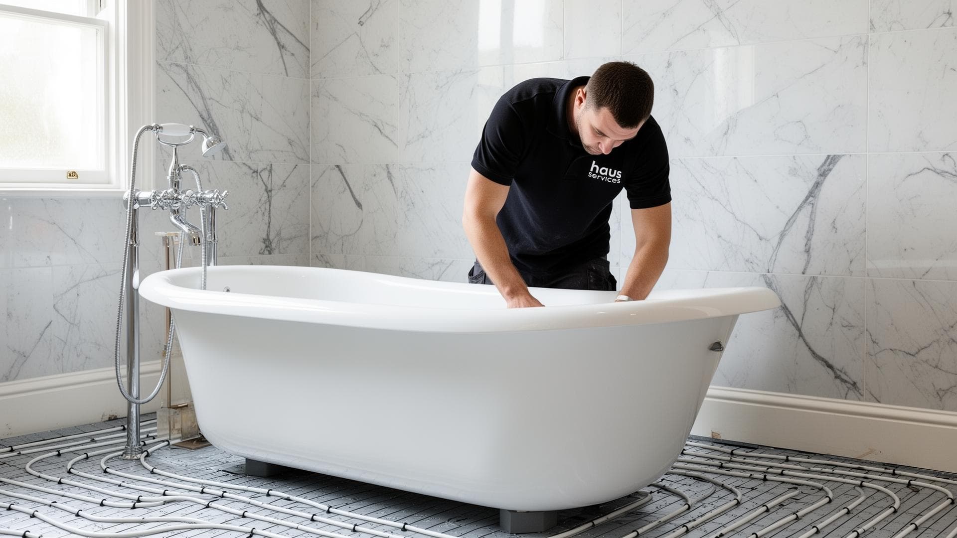 Freestanding tub install
