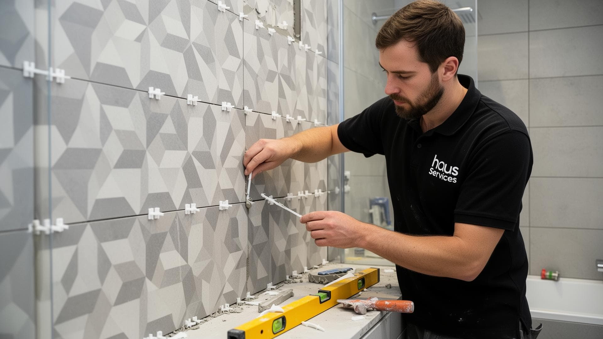 Feature wall tiling